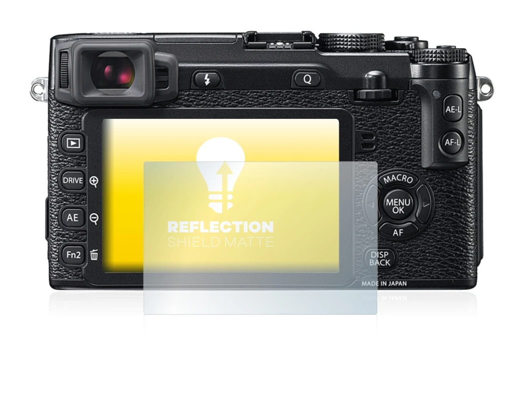 Image of the device Fujifilm X-E2 with a wide variety of screen protectors.