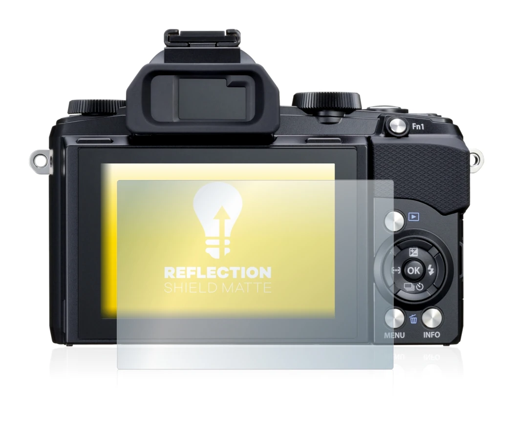 Image of the device Olympus Stylus 1 with a wide variety of screen protectors.
