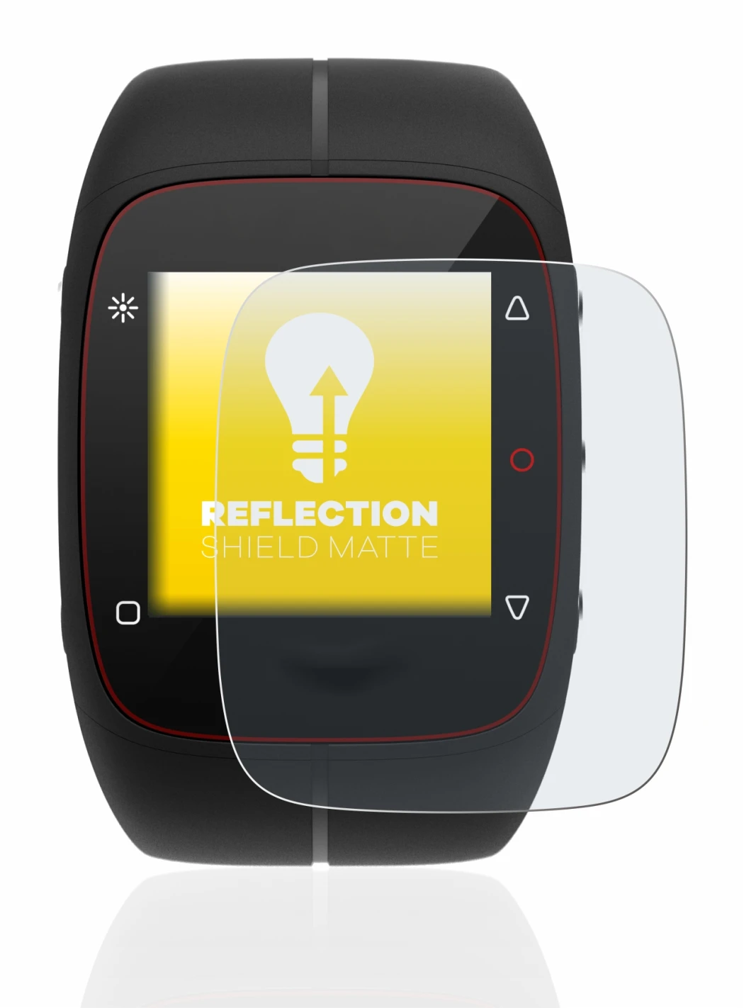 Image of the device Polar M400 with a wide variety of screen protectors.