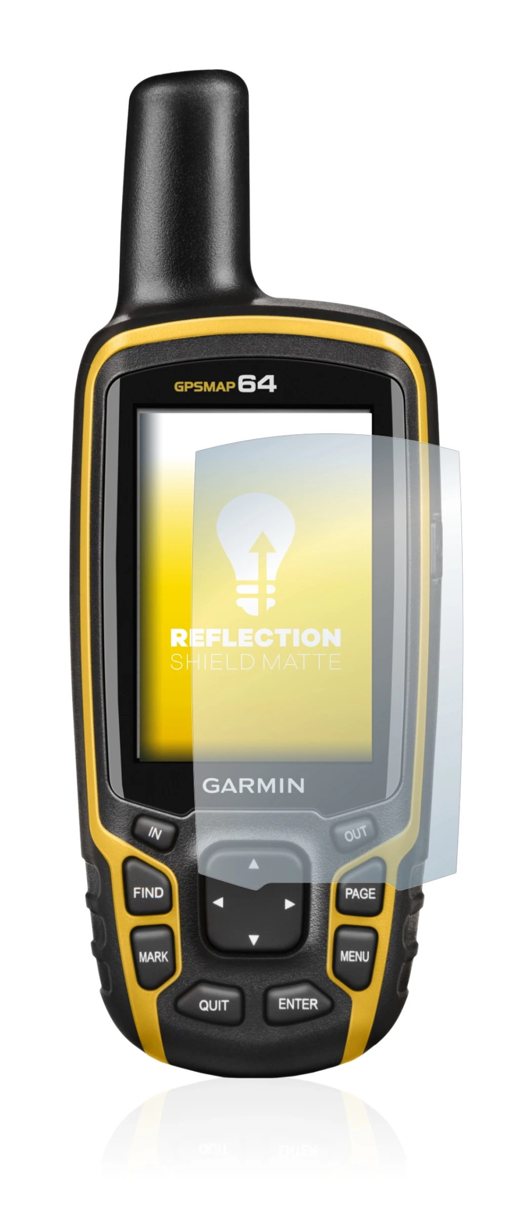 Image of the device Garmin GPSMAP 64 with a wide variety of screen protectors.