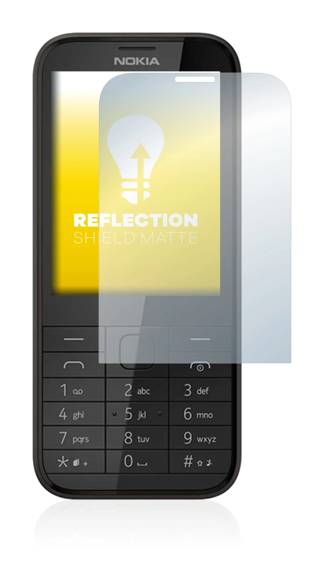 Image of the device Nokia 225 with a wide variety of screen protectors.