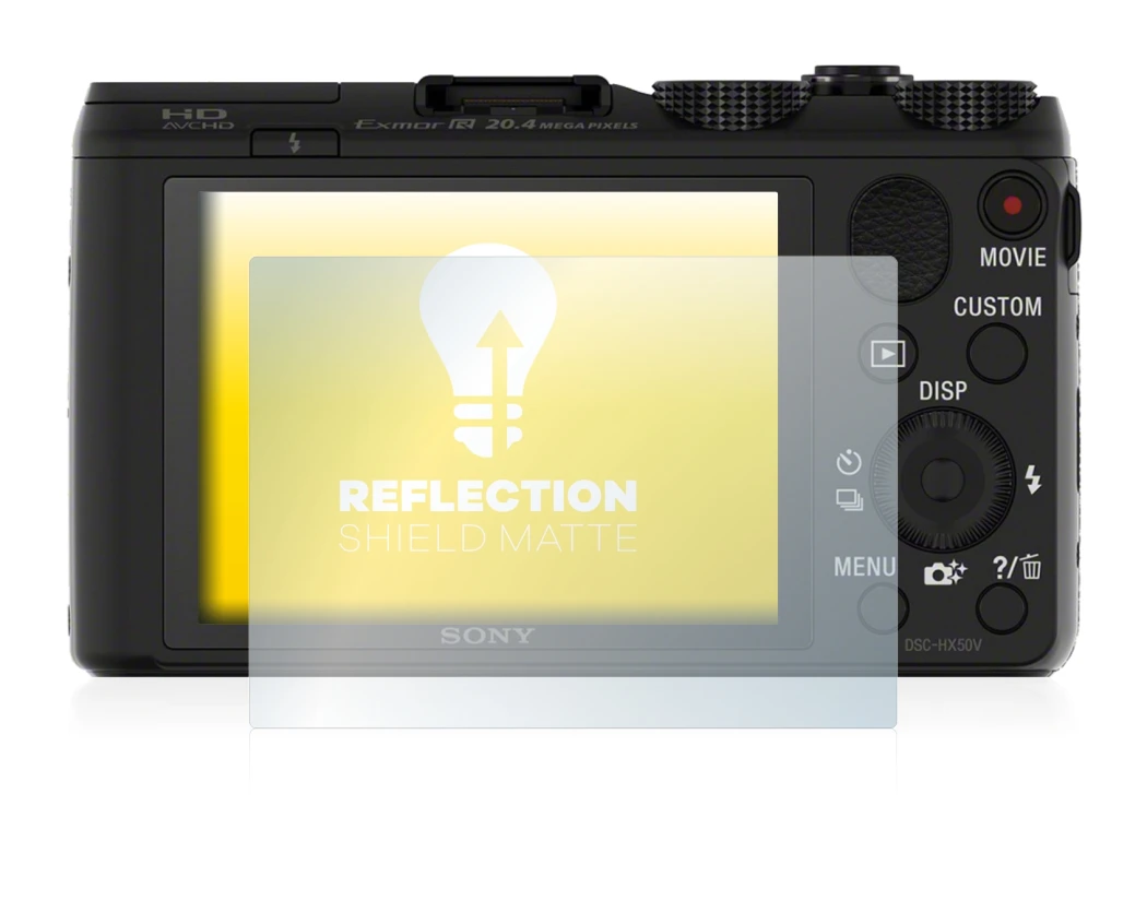 Image of the device Sony Cyber-Shot DSC-HX50 with a wide variety of screen protectors.