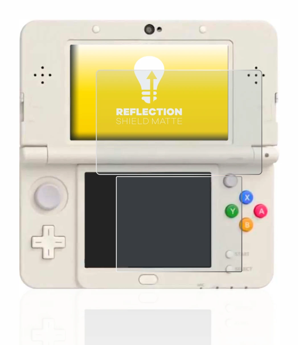 Image of the device Nintendo New 3DS with a wide variety of screen protectors.