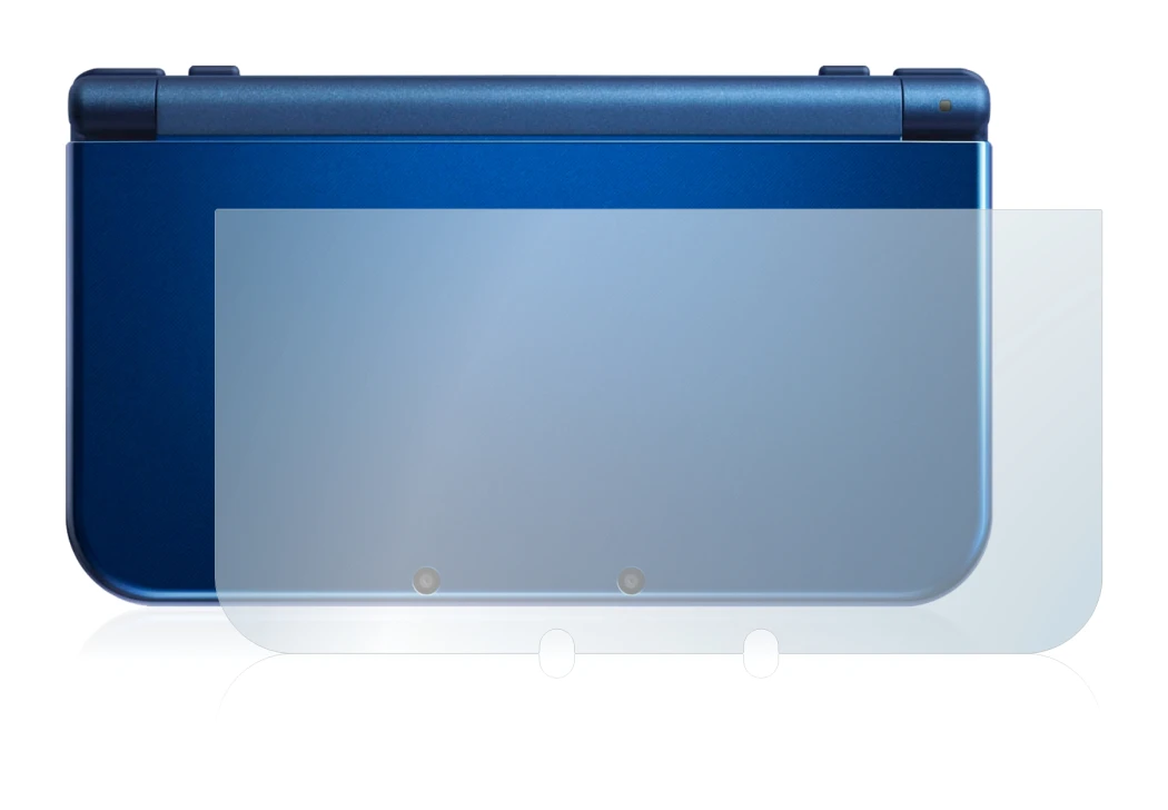 Image of the device Nintendo New 3DS XL (housing) with a wide variety of screen protectors.