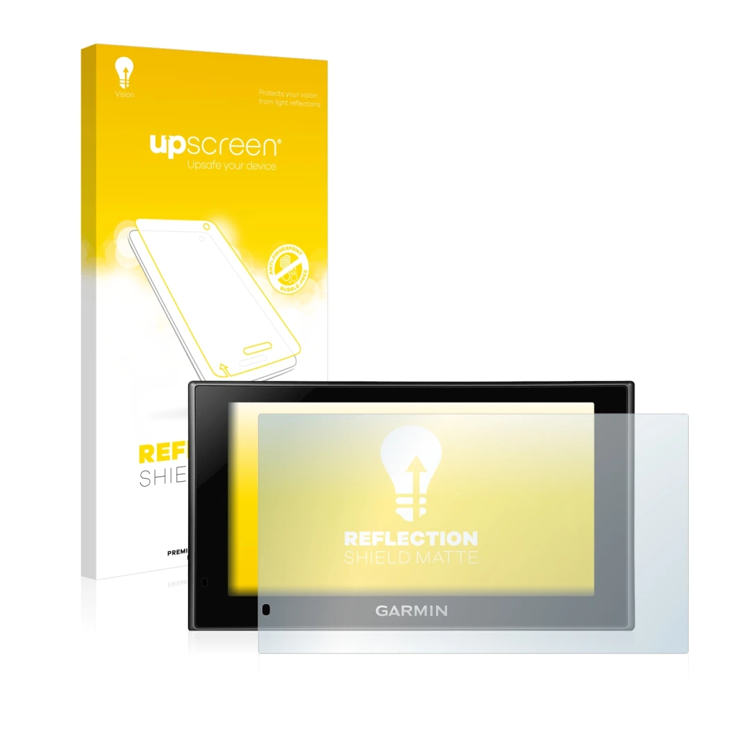 Front side of a product packaging with the brand logo upscreen. Next to it is the device Garmin nüvi 2599LMT-D shown with the