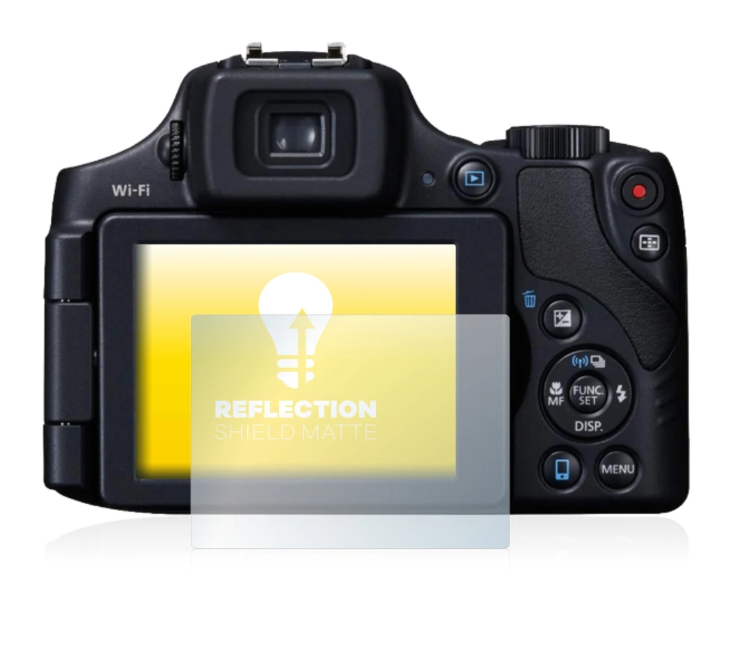 Image of the device Canon PowerShot SX60 HS with a wide variety of screen protectors.