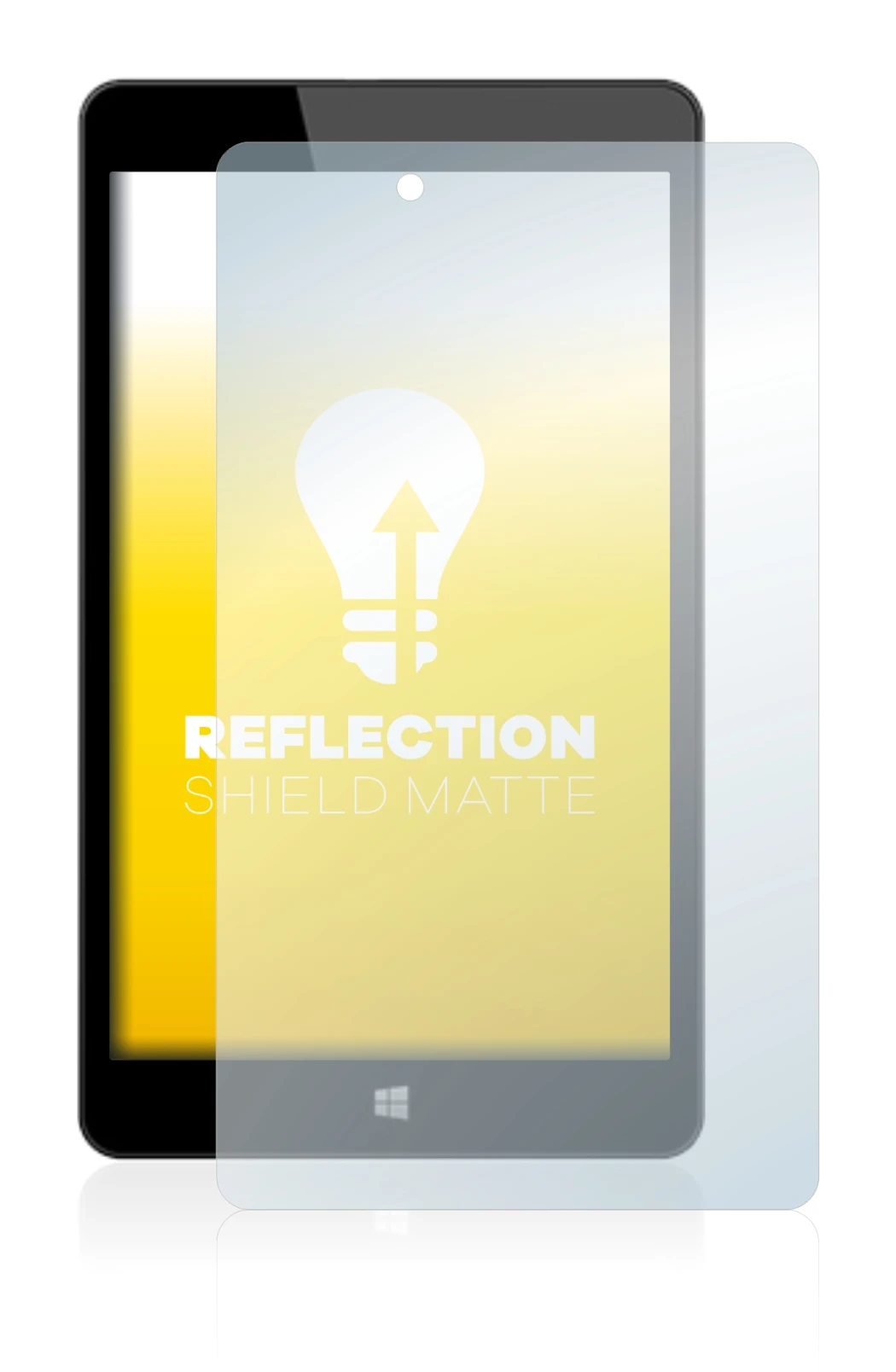 Image of the device Linx 8 with a wide variety of screen protectors.