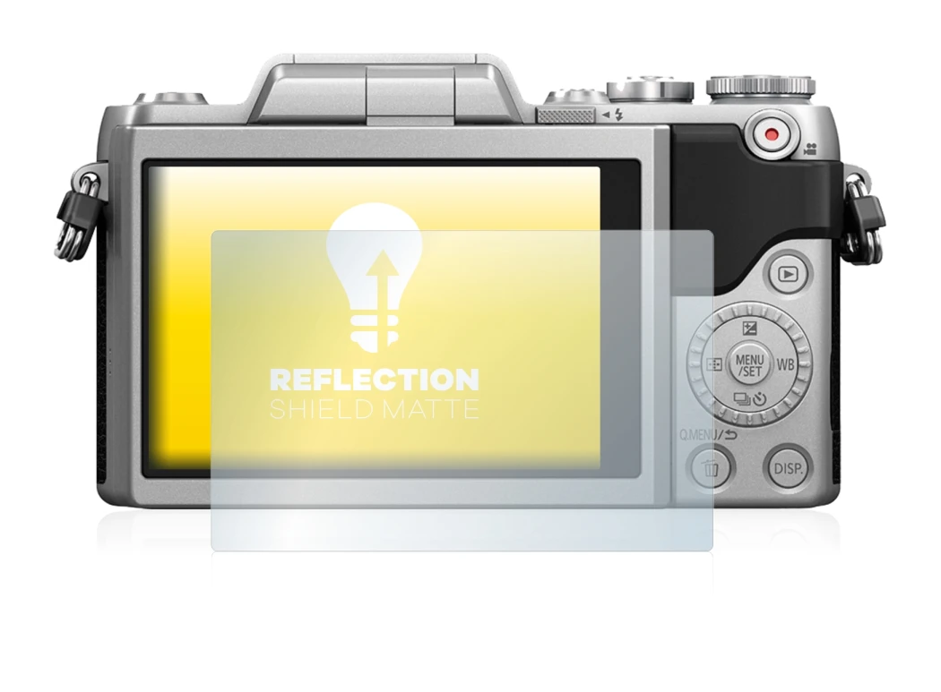 Image of the device Panasonic Lumix DMC-GF7 with a wide variety of screen protectors.