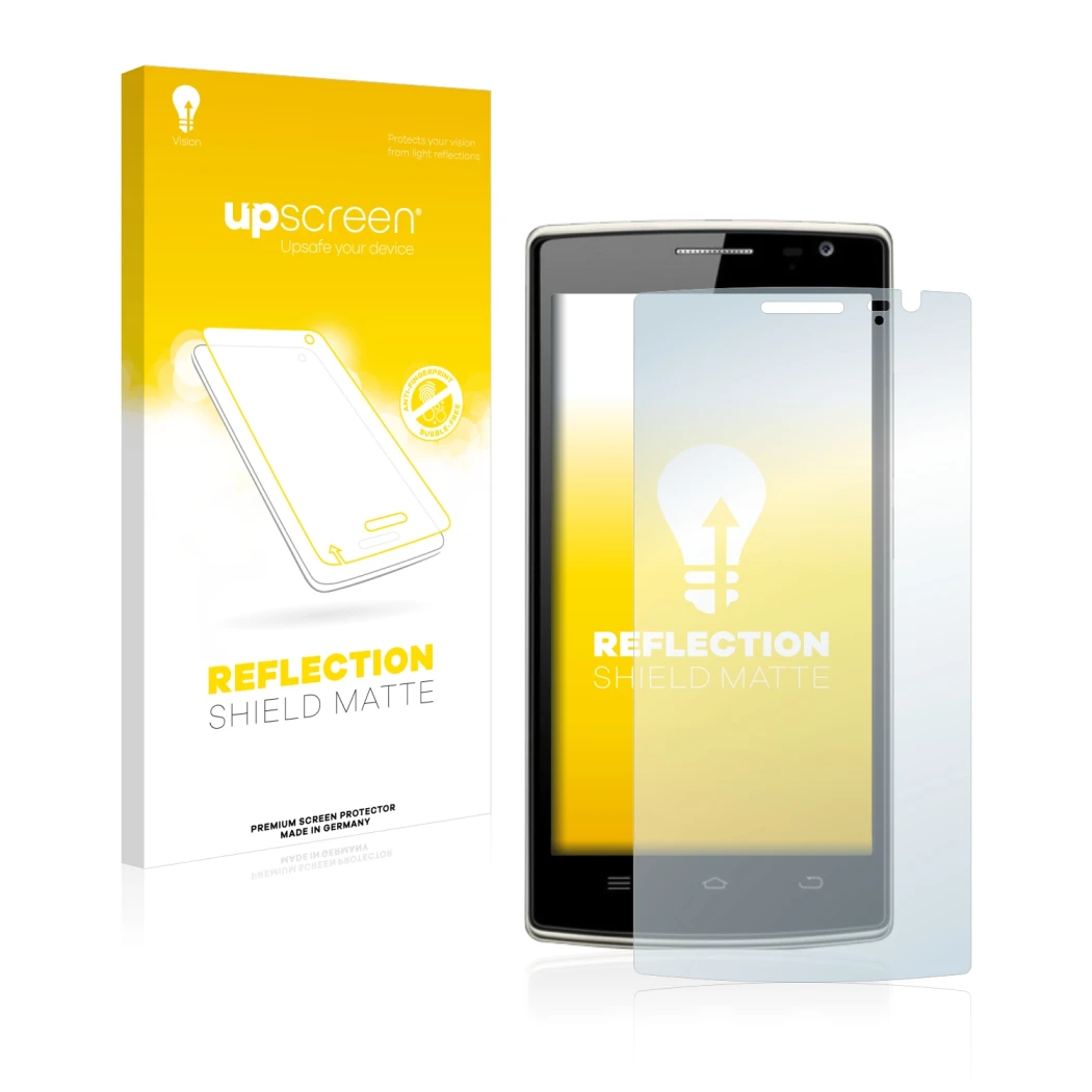 Front side of a product packaging with the brand logo upscreen. Next to it is the device THL 5000T shown with the correspondin