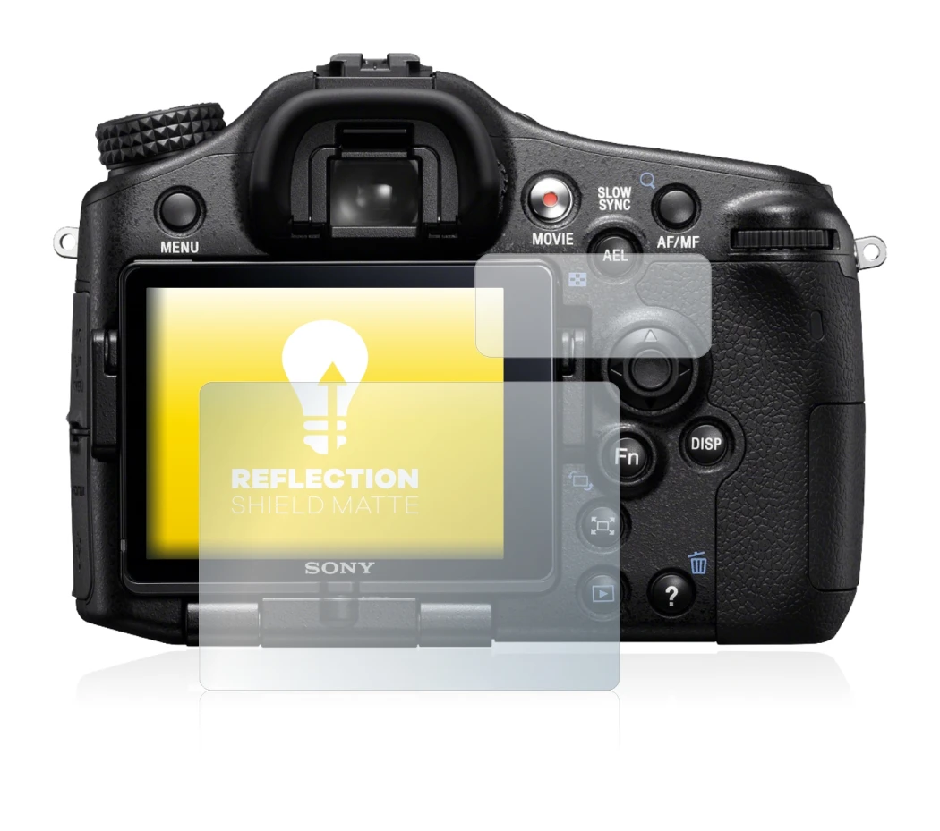 Image of the device Sony Alpha 77 (SLT-77) with a wide variety of screen protectors.