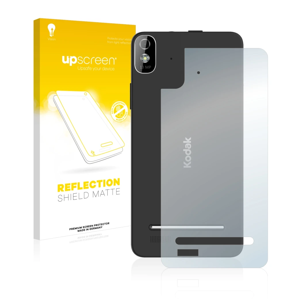 Front side of a product packaging with the brand logo upscreen. Next to it is the device Kodak IM5 Back shown with the corresp