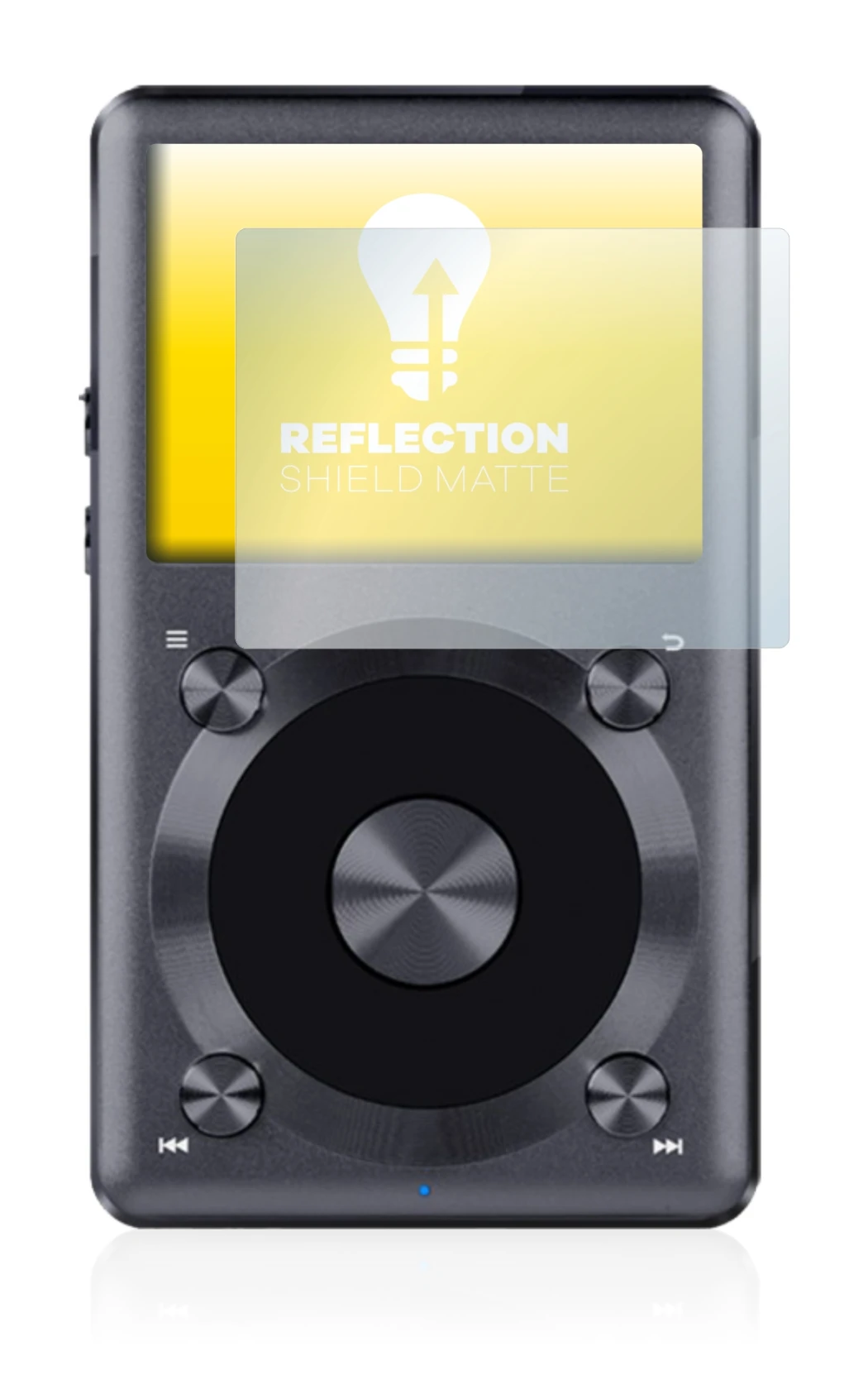 Image of the device FiiO X3 II with a wide variety of screen protectors.
