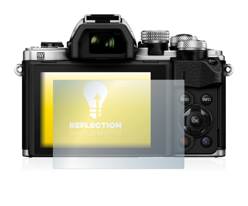Image of the device Olympus OM-D E-M10 Mark II with a wide variety of screen protectors.