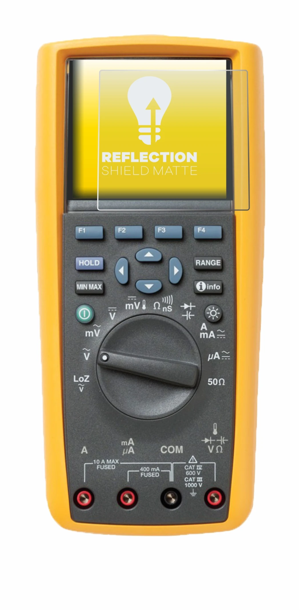 Image of the device Fluke MultiMeter 289 with a wide variety of screen protectors.