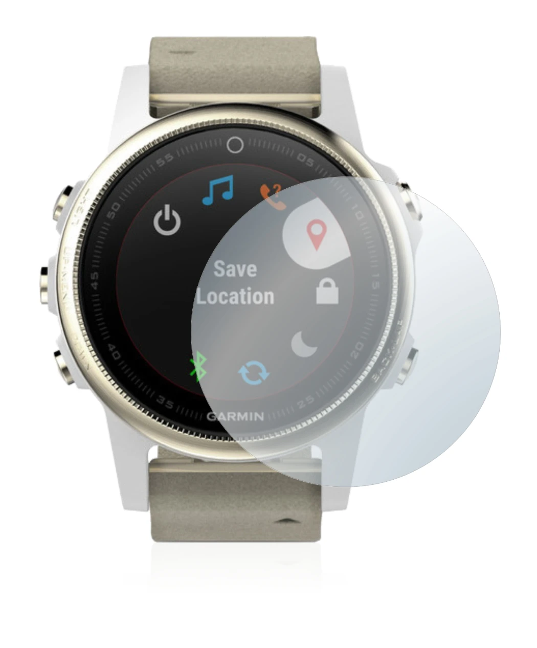 Image of the device Garmin Fenix 5S (42 mm) with a wide variety of screen protectors.
