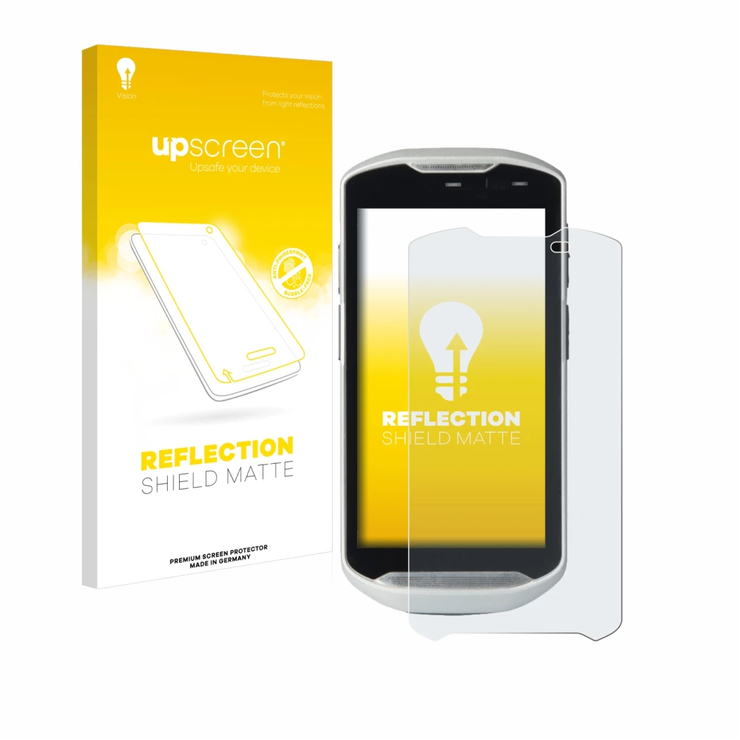 Front side of a product packaging with the brand logo upscreen. Next to it is the device Zebra TC51 shown with the correspondi