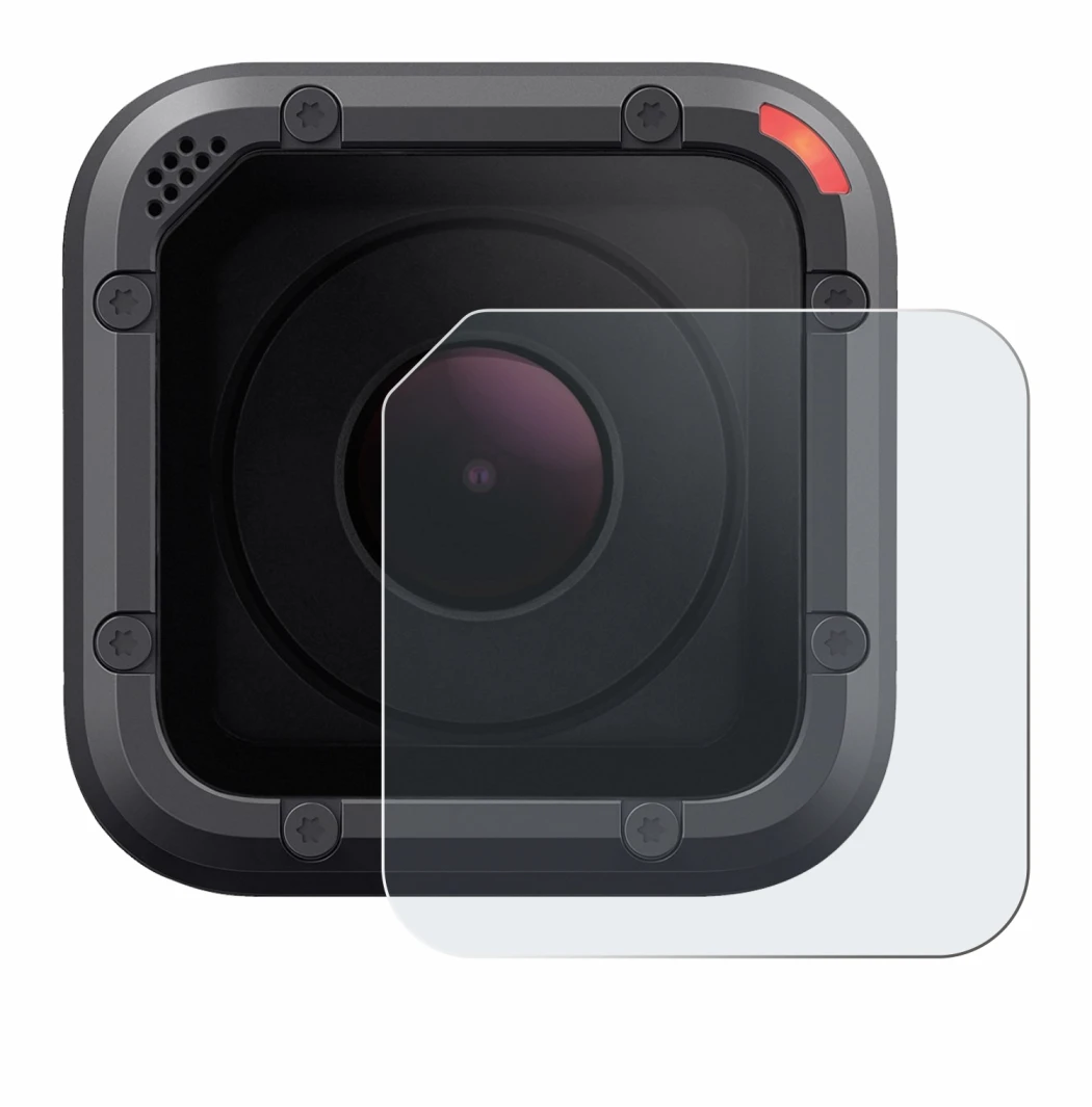 Image of the device GoPro Hero 5 Session Lens (housing) with a wide variety of screen protectors.