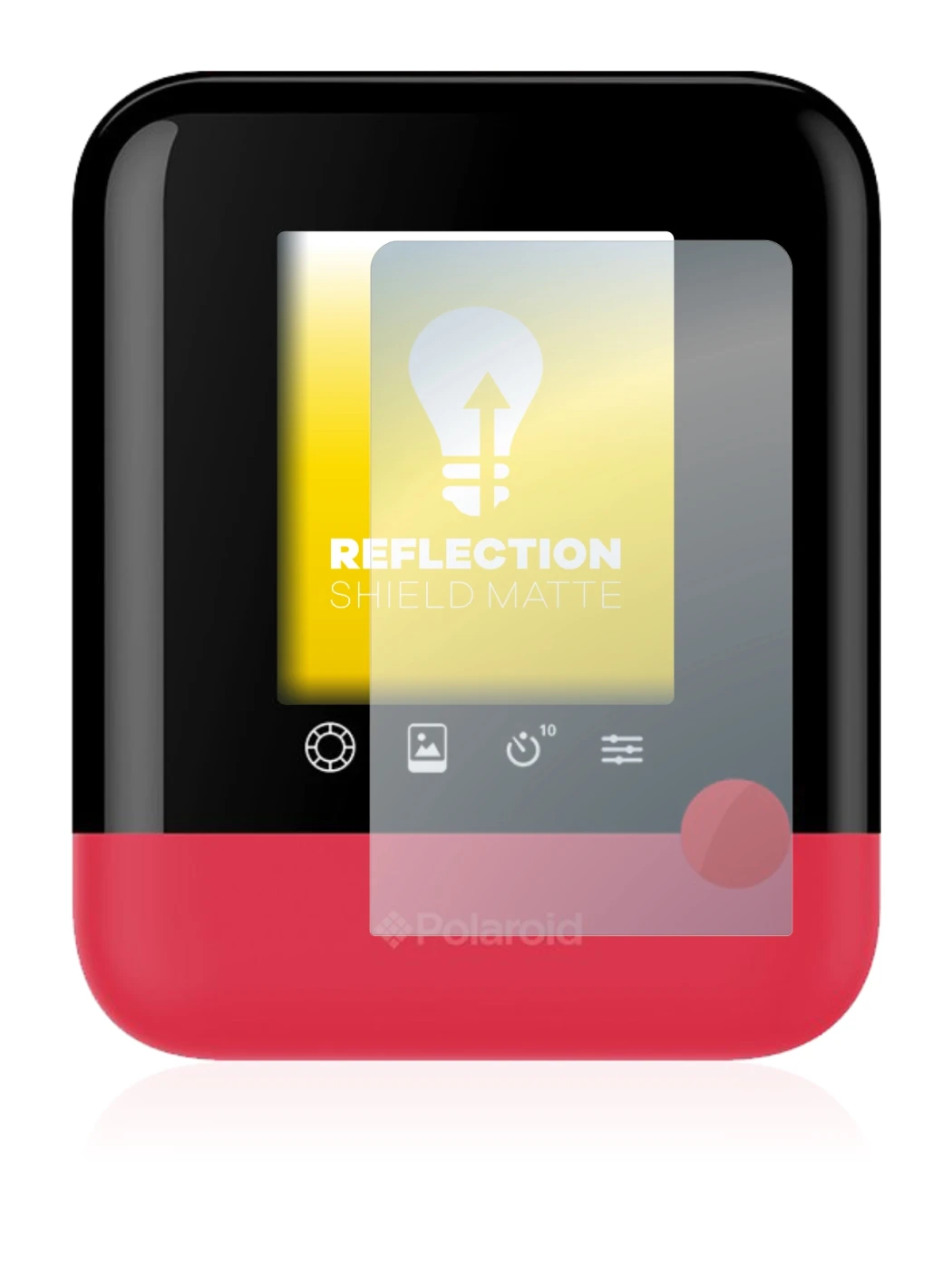 Image of the device Polaroid Pop with a wide variety of screen protectors.