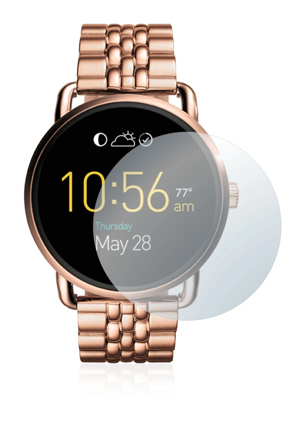 Image of the device Fossil Q Wander with a wide variety of screen protectors.