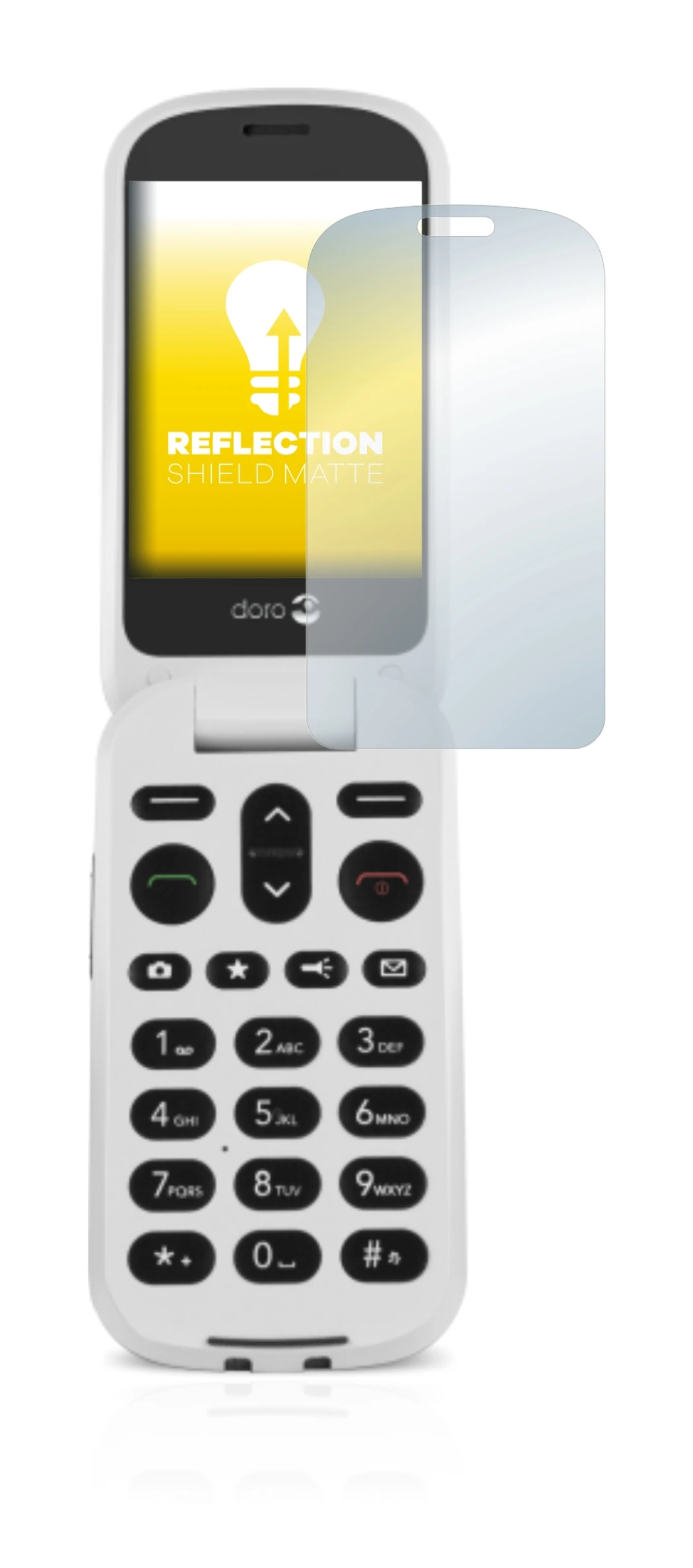 Image of the device Doro 6050 with a wide variety of screen protectors.