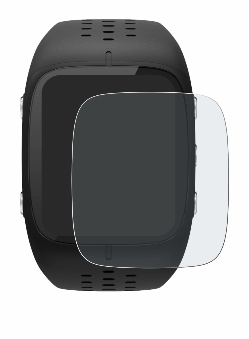 Image of the device Polar M430 with a wide variety of screen protectors.
