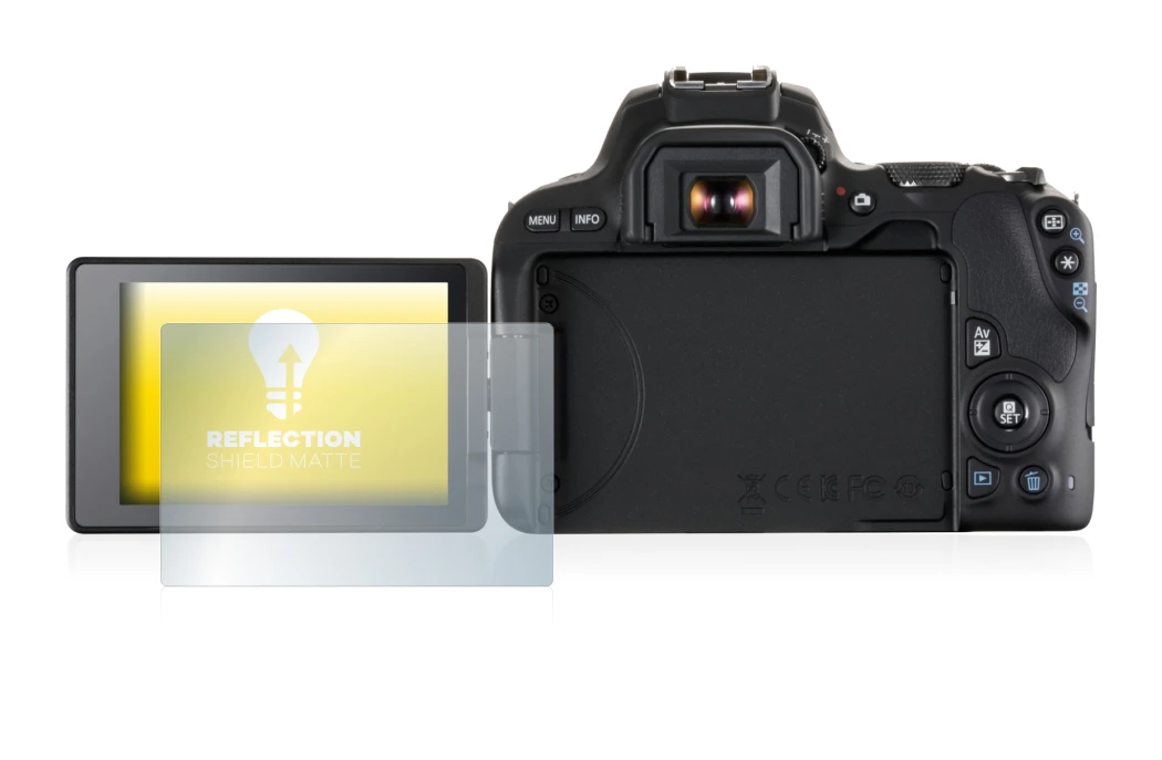 Image of the device Canon EOS 200D with a wide variety of screen protectors.