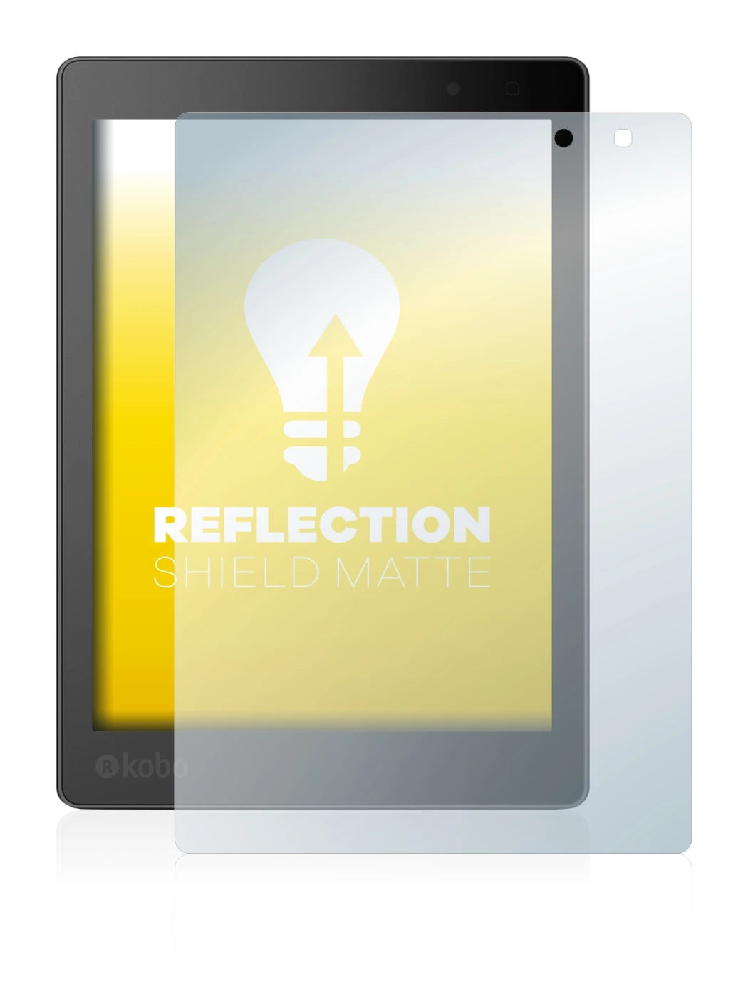 Image of the device Kobo Aura One with a wide variety of screen protectors.