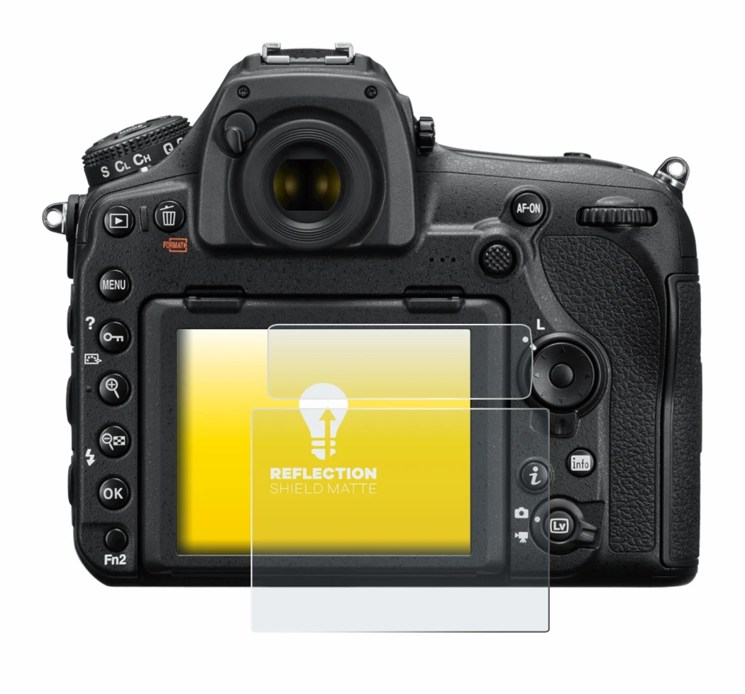 Image of the device Nikon D850 with a wide variety of screen protectors.