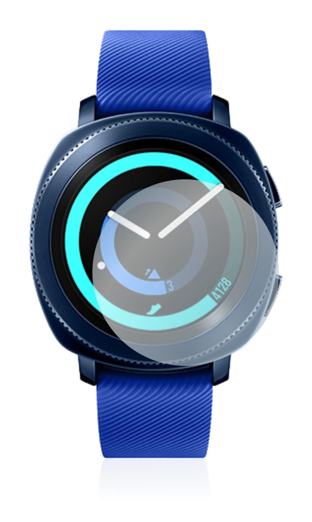 Image of the device Samsung Gear Sport with a wide variety of screen protectors.