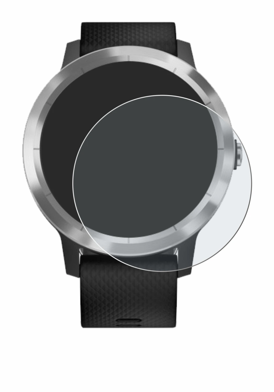 Image of the device Garmin vivoactive 3 with a wide variety of screen protectors.