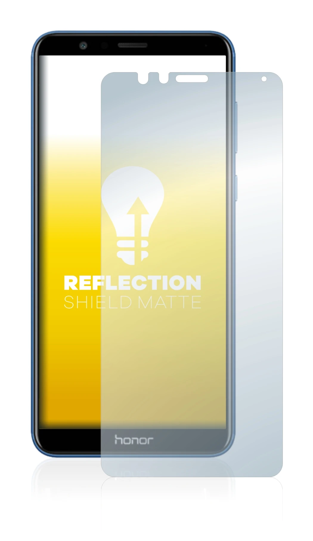 Image of the device Honor 7X with a wide variety of screen protectors.