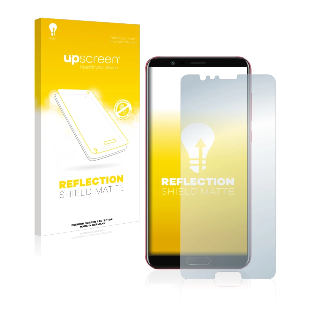 Front side of a product packaging with the brand logo upscreen. Next to it is the device Honor View 10 shown with the correspo