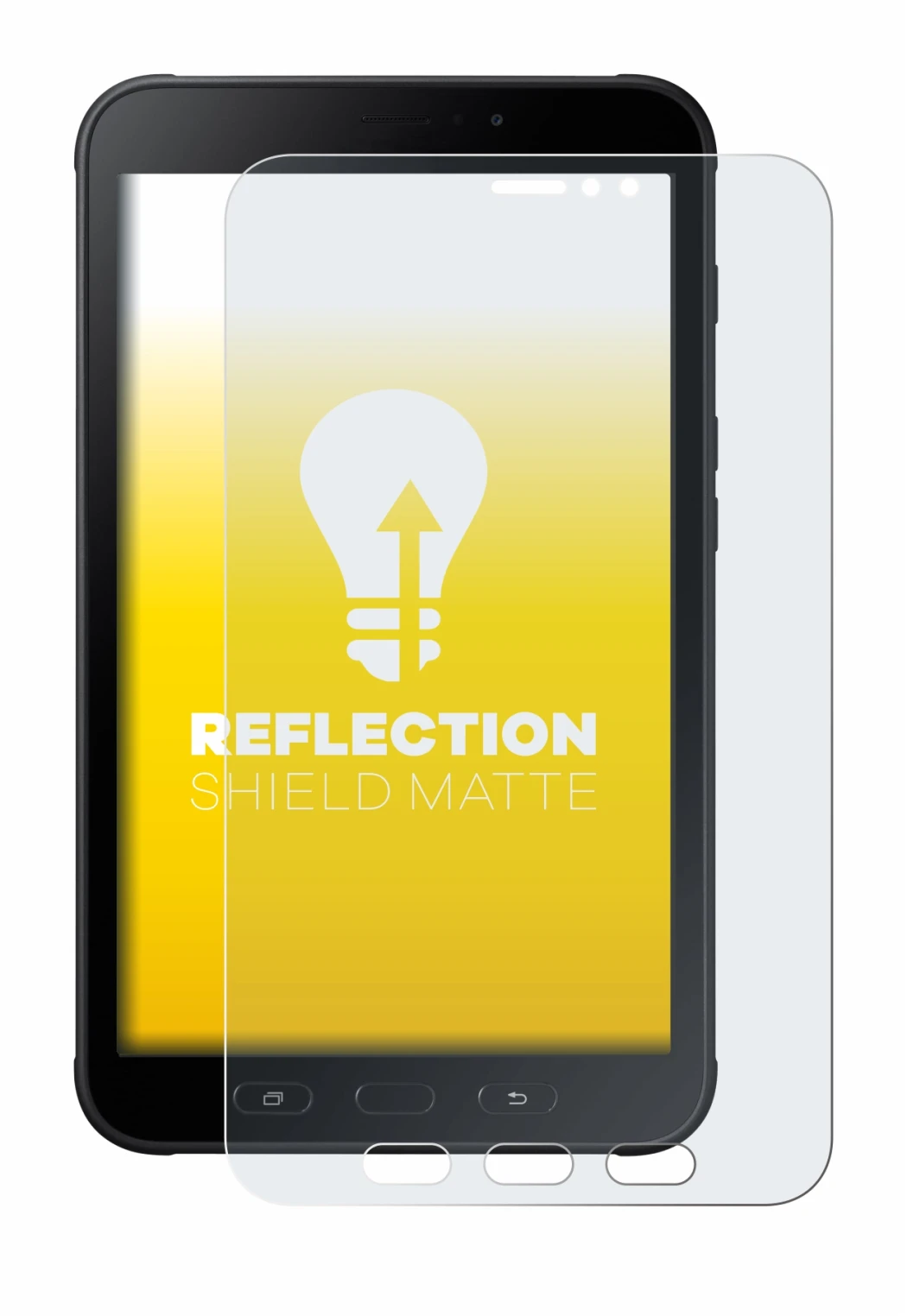 Image of the device Samsung Galaxy Tab Active 2 with a wide variety of screen protectors.