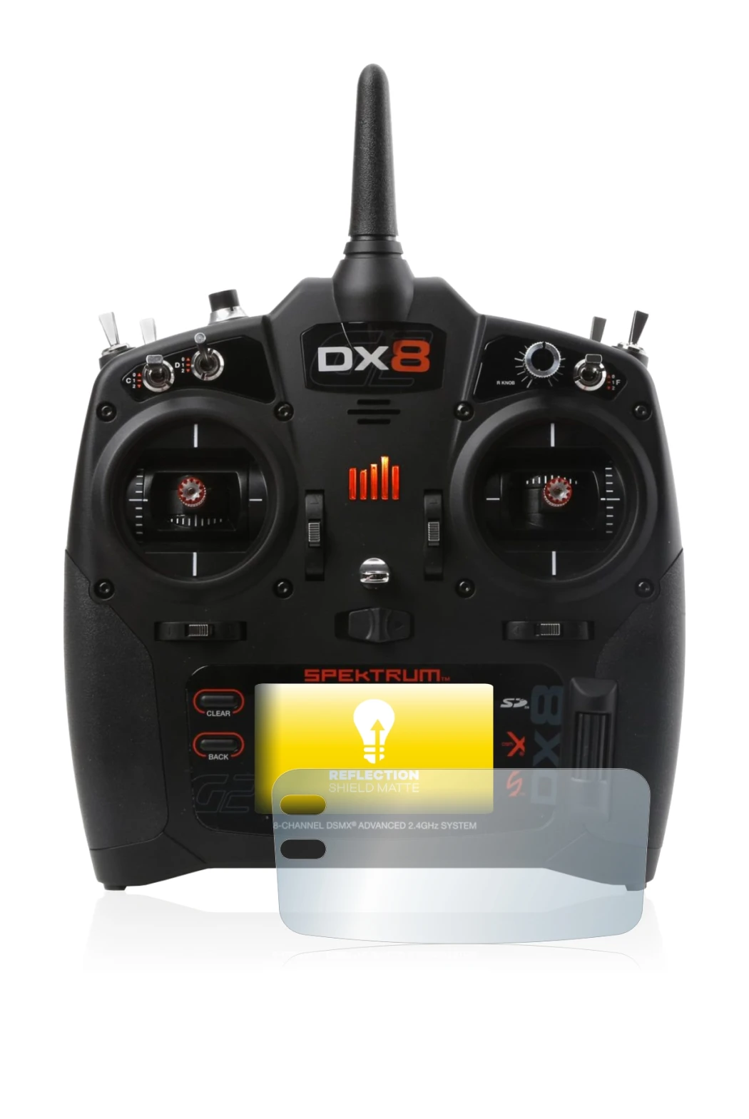 Image of the device Spektrum DX8 G2 with a wide variety of screen protectors.