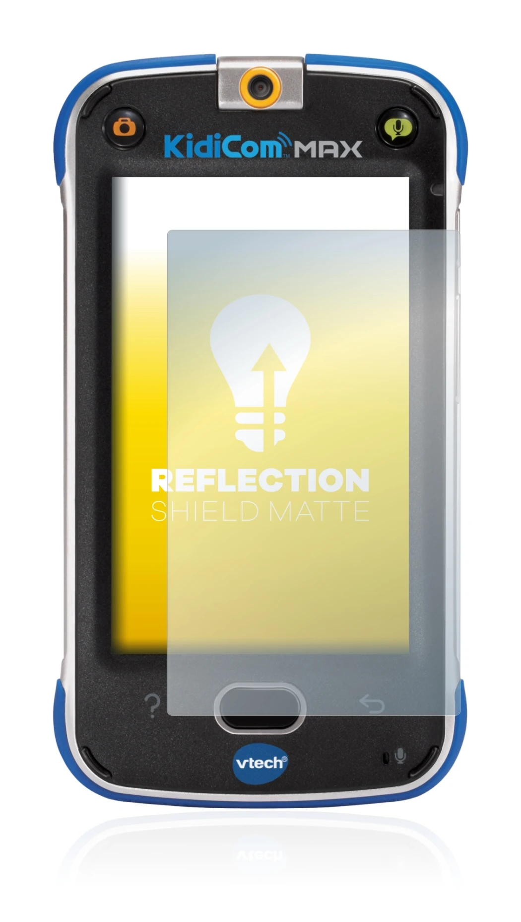 Image of the device Vtech Kidicom Max with a wide variety of screen protectors.