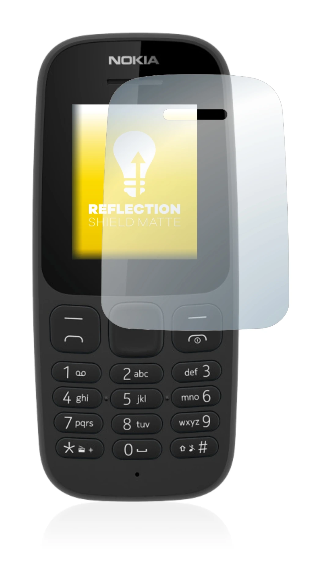 Image of the device Nokia 105 2017 with a wide variety of screen protectors.