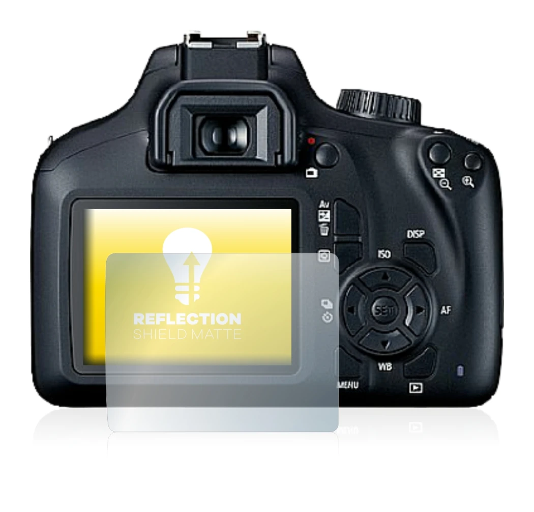 Image of the device Canon EOS 4000D with a wide variety of screen protectors.