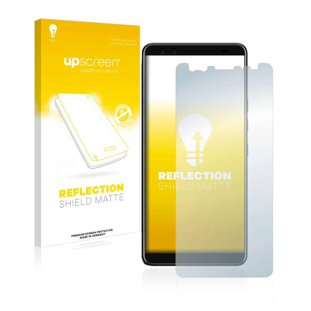 Front side of a product packaging with the brand logo upscreen. Next to it is the device HTC U12 Plus shown with the correspon