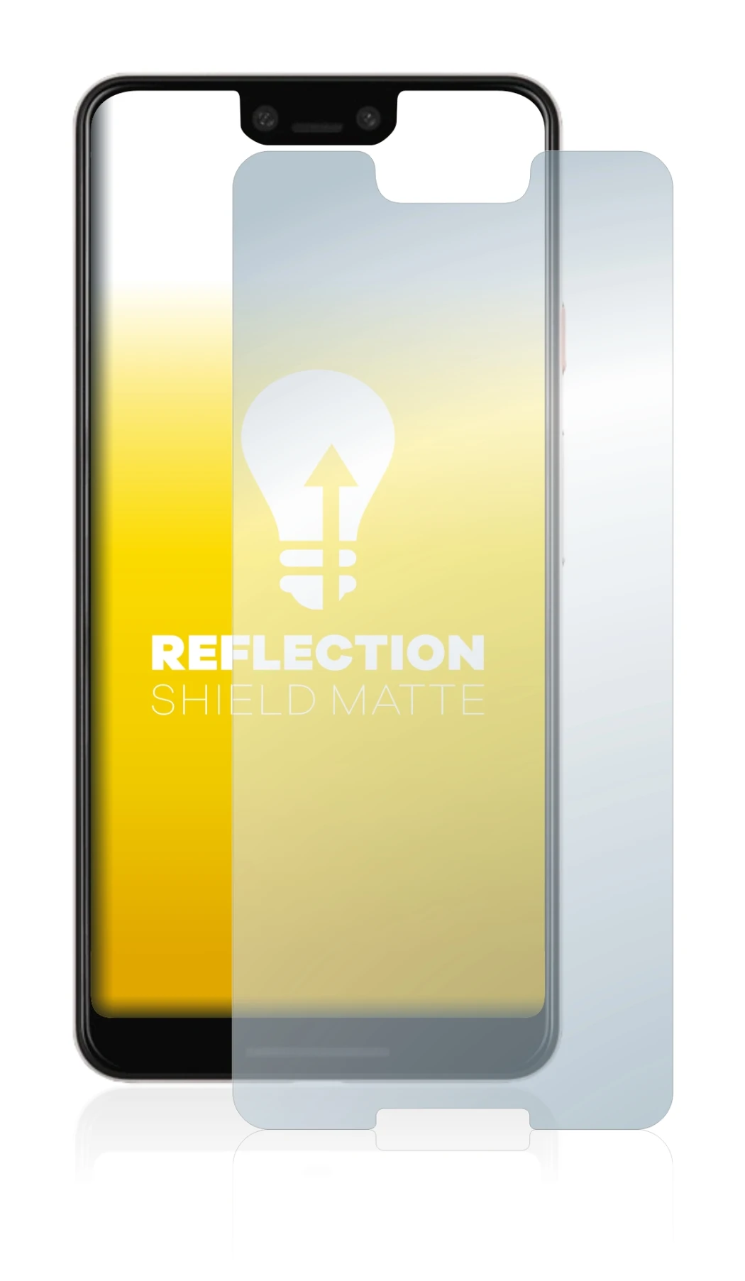 Image of the device Google Pixel 3 XL with a wide variety of screen protectors.