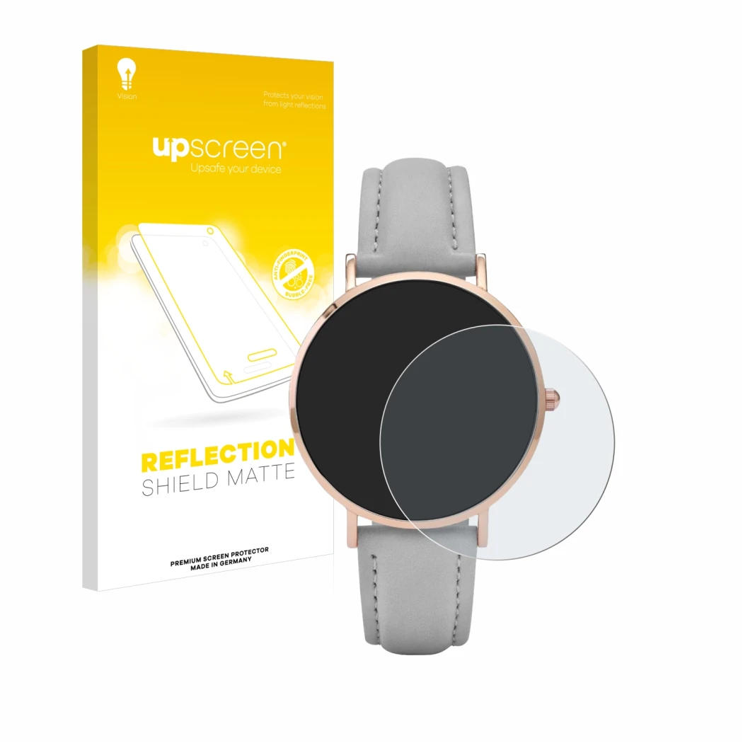 Front side of a product packaging with the brand logo upscreen. Next to it is the device Cluse La Boheme (38 mm) shown with th