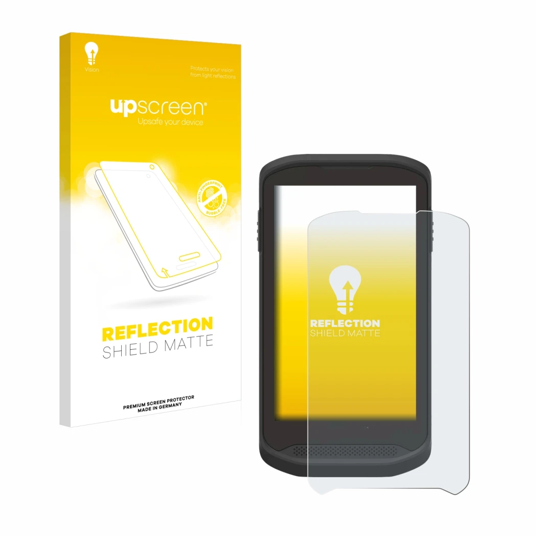 Front side of a product packaging with the brand logo upscreen. Next to it is the device Zebra TC25 shown with the correspondi