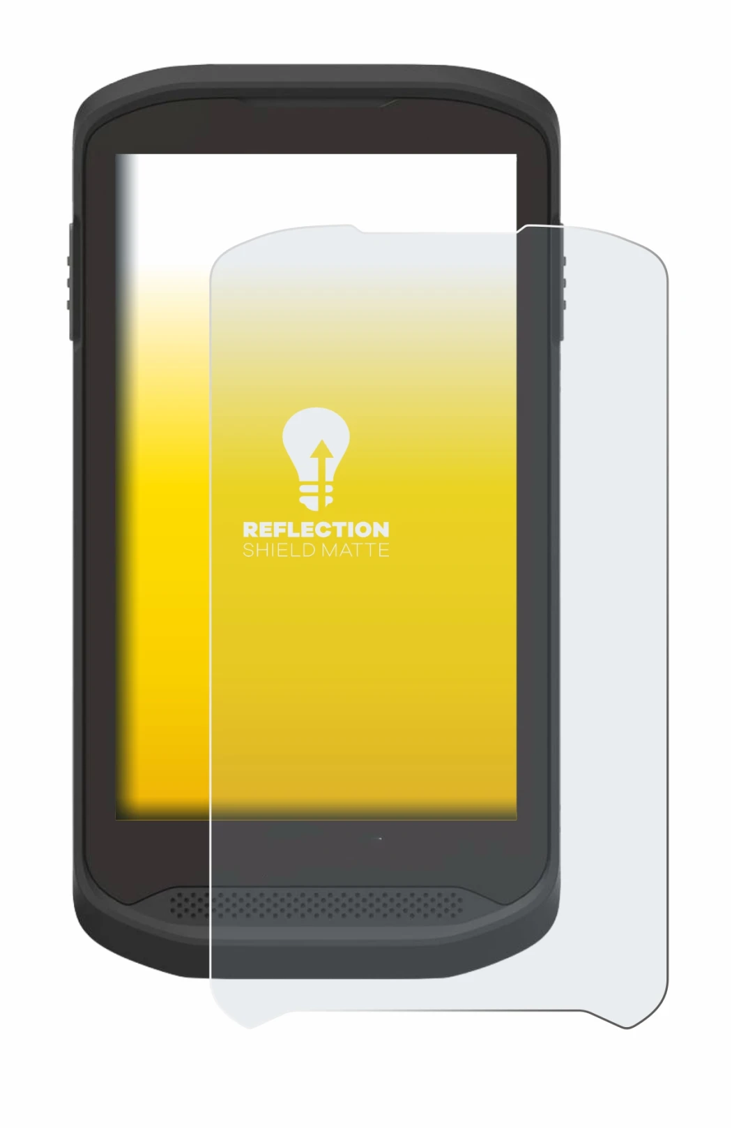 Image of the device Zebra TC25 with a wide variety of screen protectors.