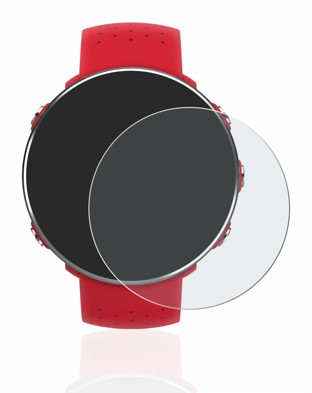 Image of the device Polar Vantage M with a wide variety of screen protectors.