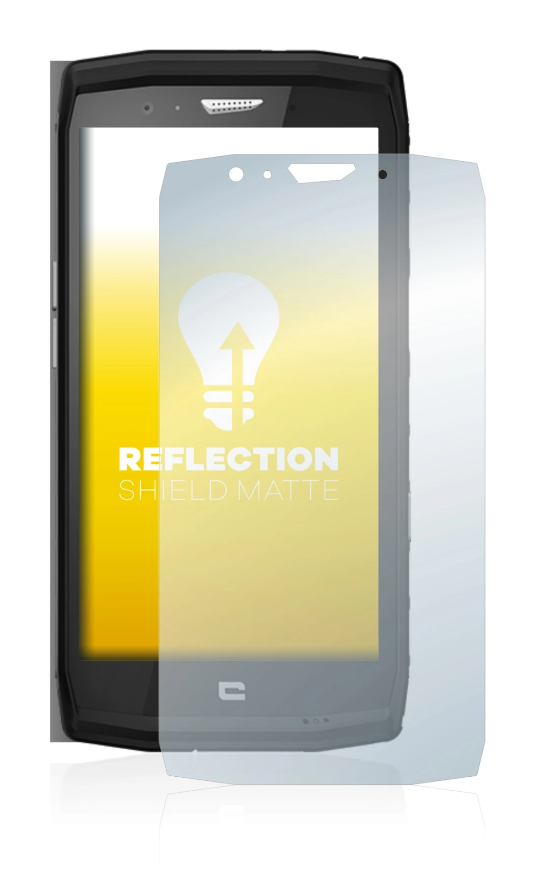 Image of the device Crosscall Trekker X4 with a wide variety of screen protectors.