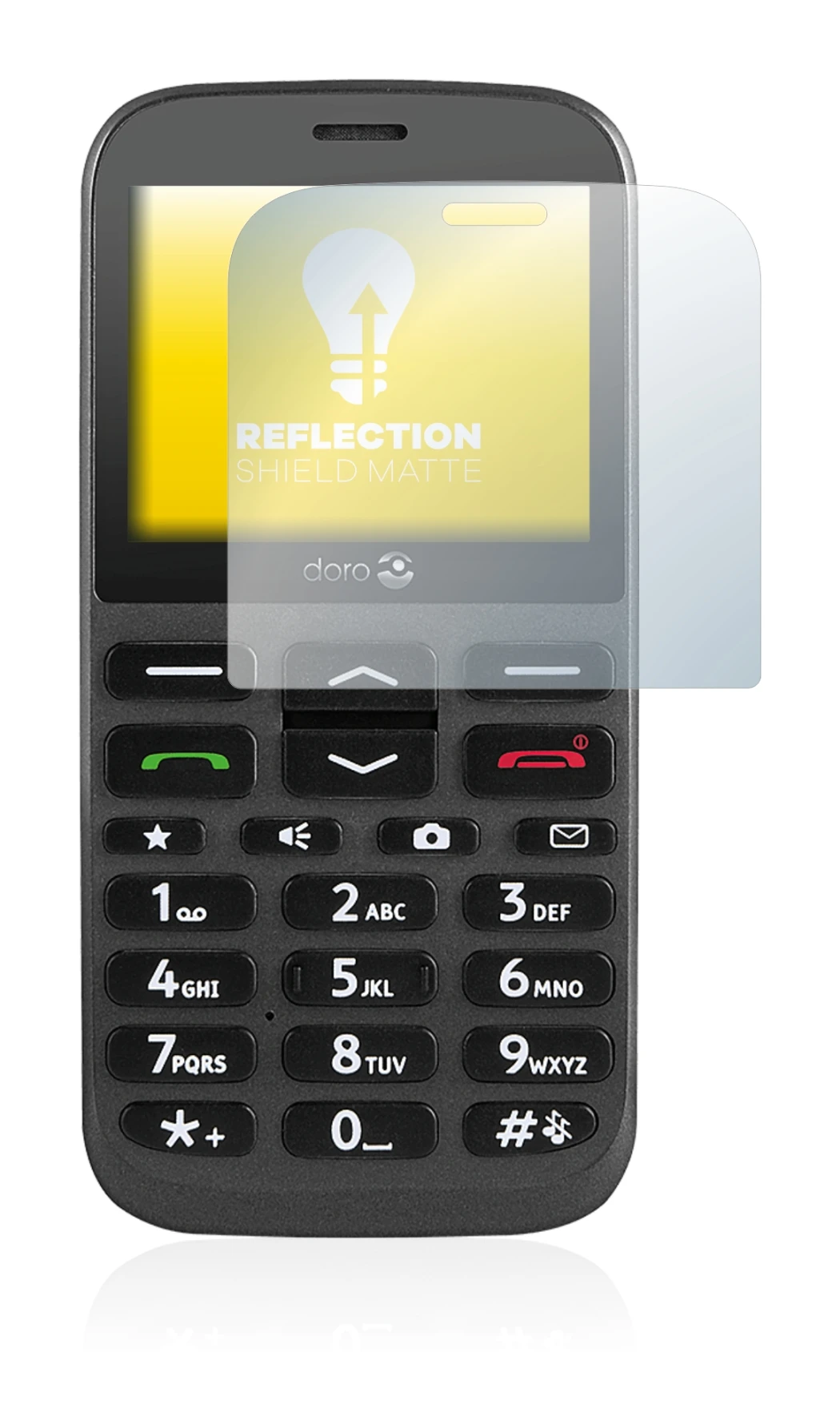 Image of the device Doro 1370 with a wide variety of screen protectors.