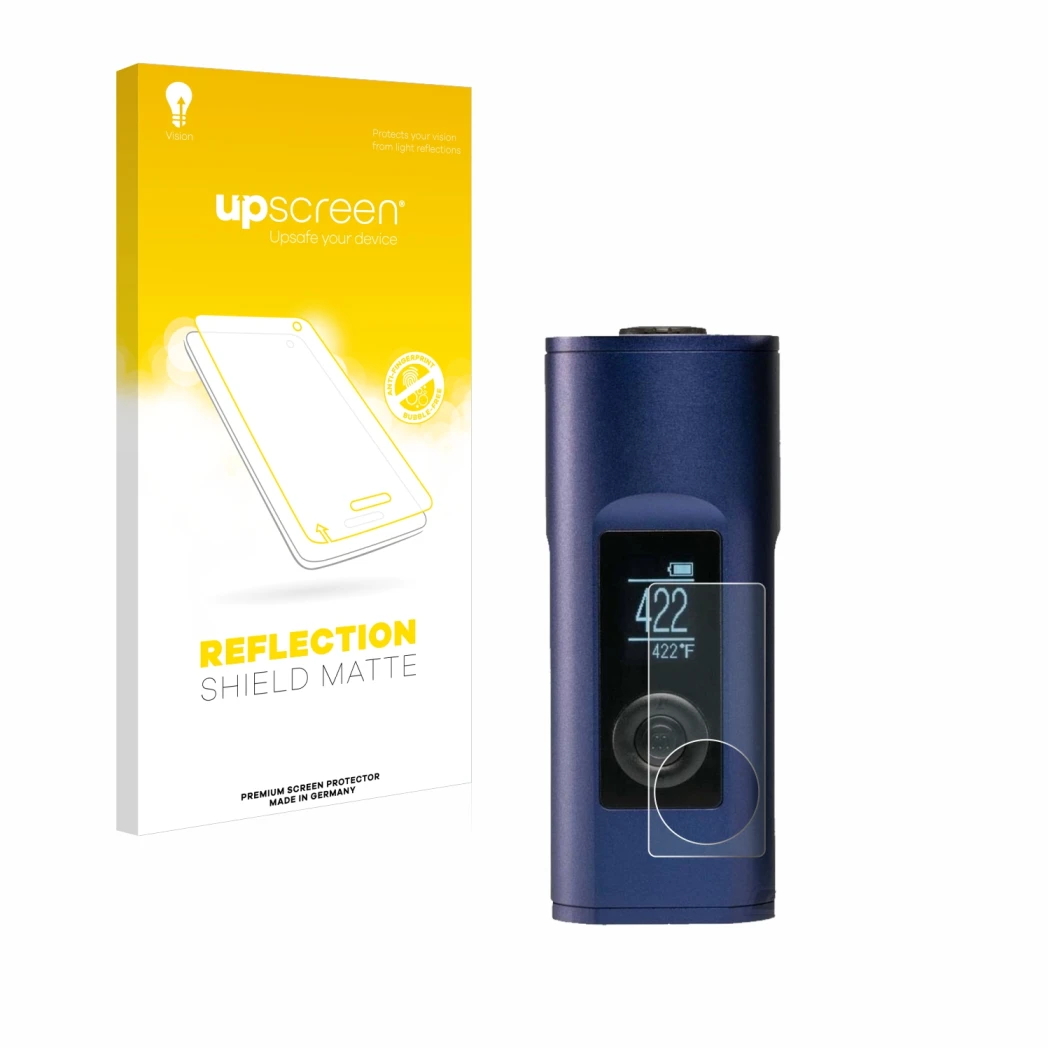 Front side of a product packaging with the brand logo upscreen. Next to it is the device Arizer Solo 2 shown with the correspo