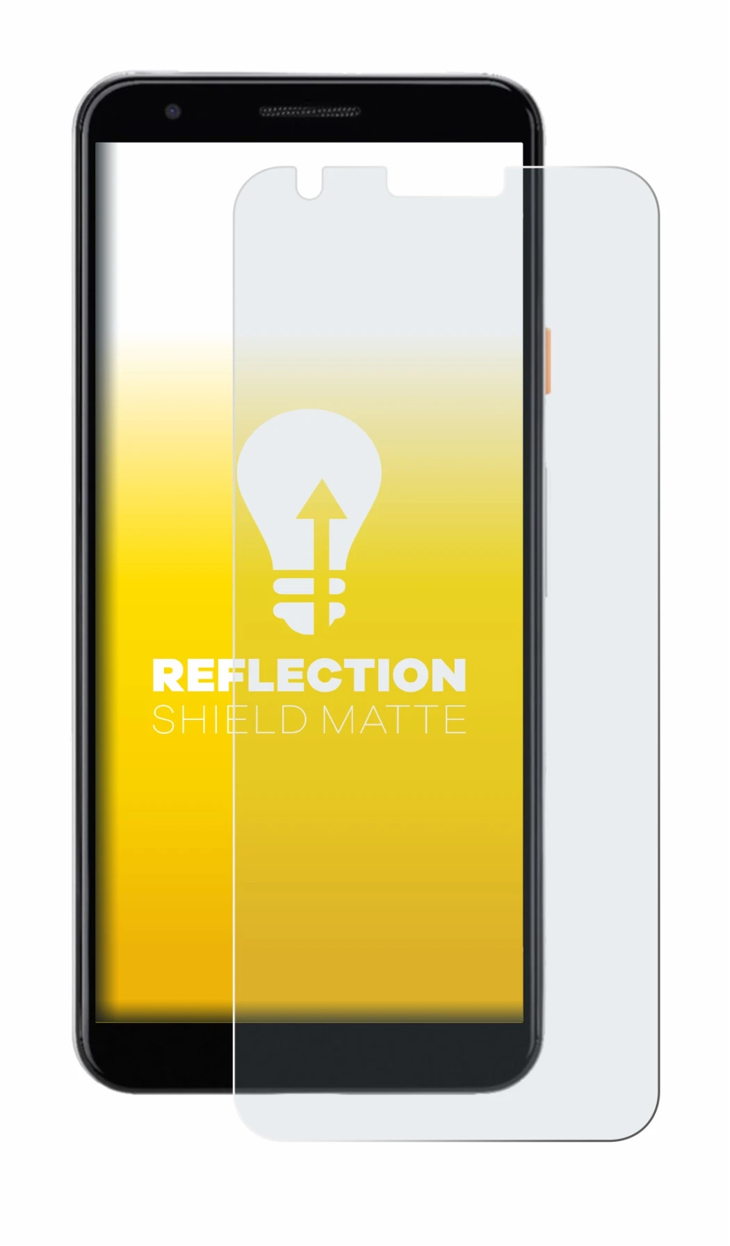 Image of the device Google Pixel 3a with a wide variety of screen protectors.