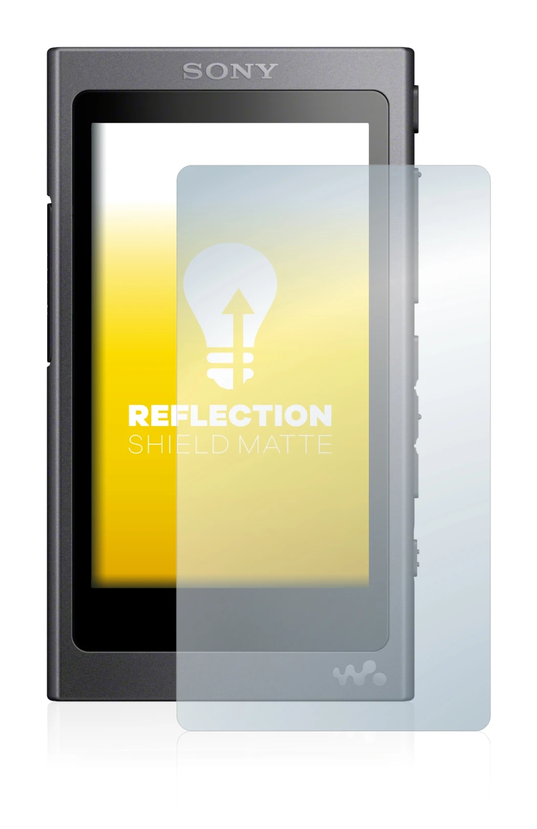 Image of the device Sony Walkman A40 with a wide variety of screen protectors.