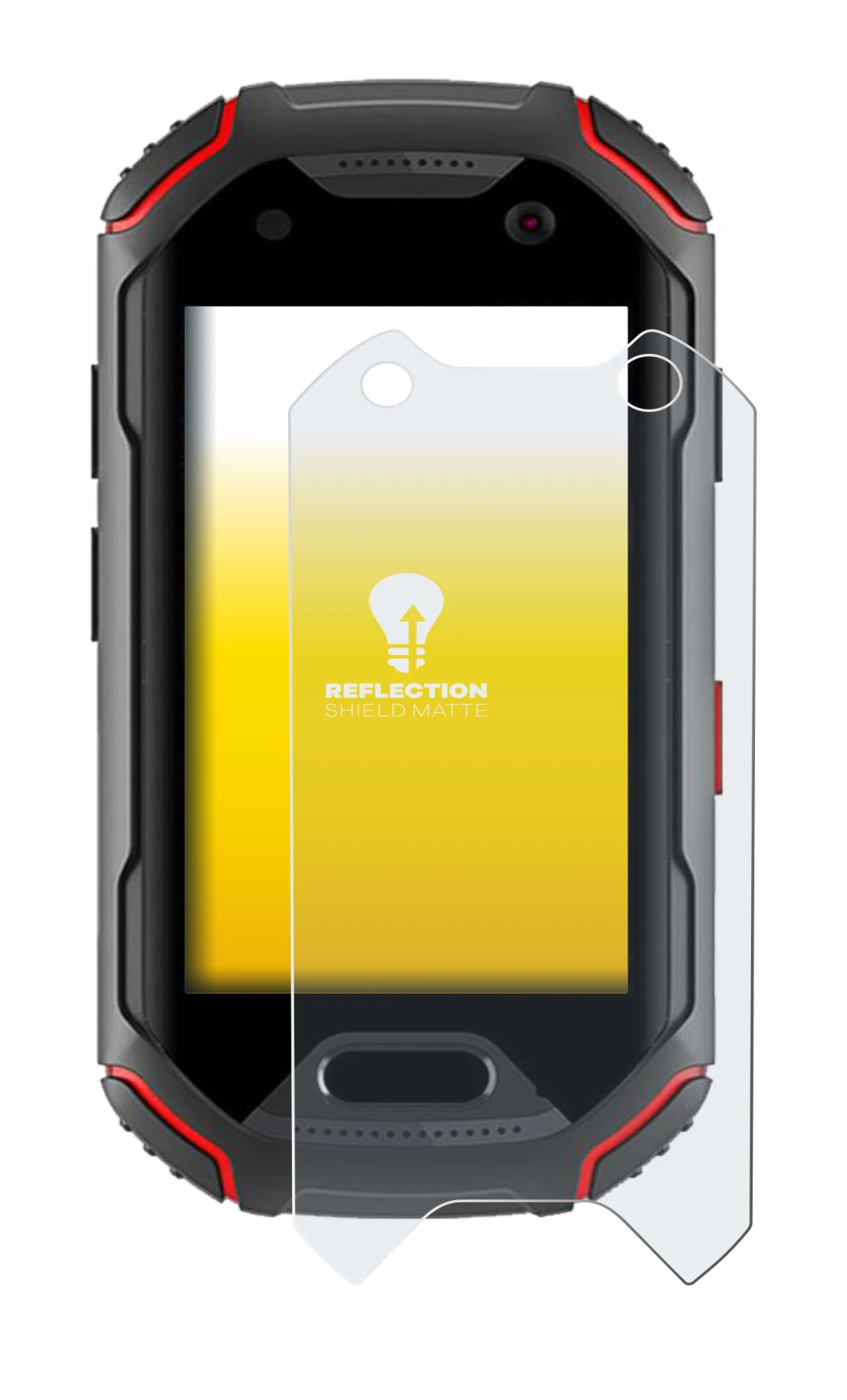 Image of the device Unihertz Atom with a wide variety of screen protectors.