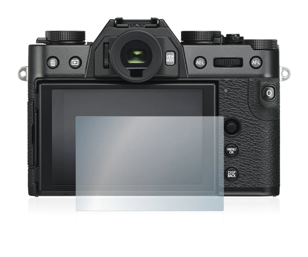 Image of the device Fujifilm X-T30 with a wide variety of screen protectors.